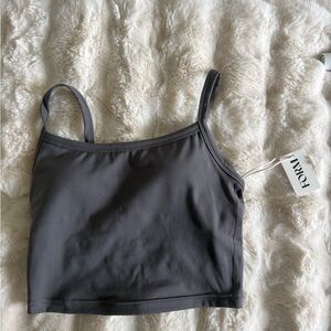 Crop Tank Top in Charcoal Gray